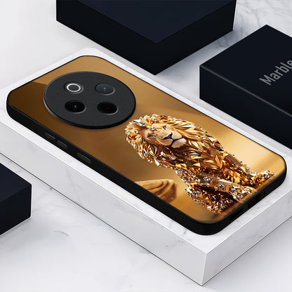 Vivo T4 5G Luxury Lion Acrylic Glass Back Case