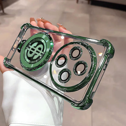 OPPO F27 Pro+ 5G Four Corner Airbags 100% Original Astro Money Magnet Rotating Dollar Case