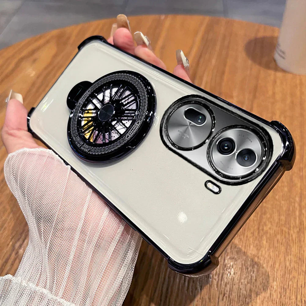 Oppo Reno 11 Pro 5G Premium Stress Buster Wheel Rotating Shockproof Airbags Case