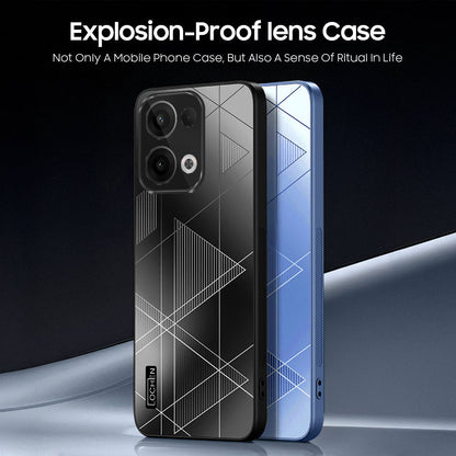 Oppo Reno 13 5G Triangle Pattern Matte Back Shockproof Case