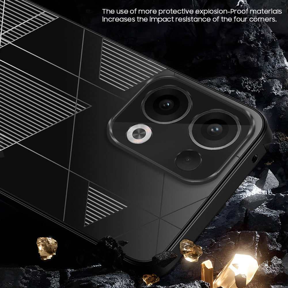 Oppo Reno 13 5G Triangle Pattern Matte Back Shockproof Case