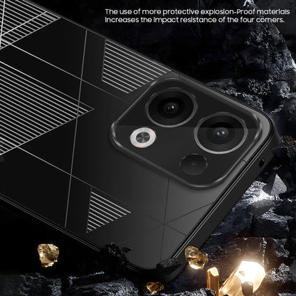 Oppo Reno 13 5G Triangle Pattern Matte Back Shockproof Case