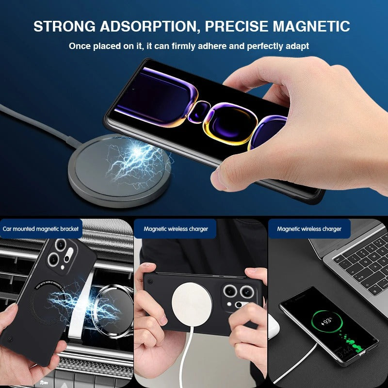 Oppo Reno 14 5G Frameless Magnetic Wireless Charging Case — Ultra-Slim Clear MagSafe Compatible Cover