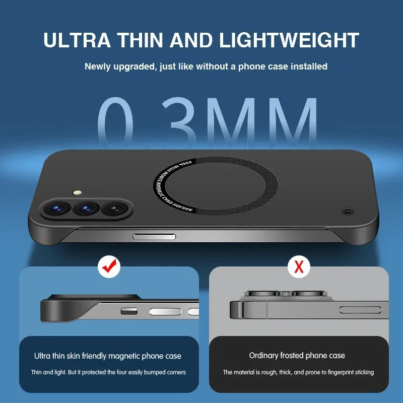 Samsung Galaxy A56 5G Frameless Magnetic Wireless Charging Case - Ultra-Slim Clear MagSafe Compatible Cover