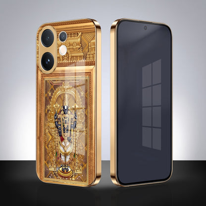 Vivo V60 5G Premium Heritage Gold Electroplated Glass Phone Back Case