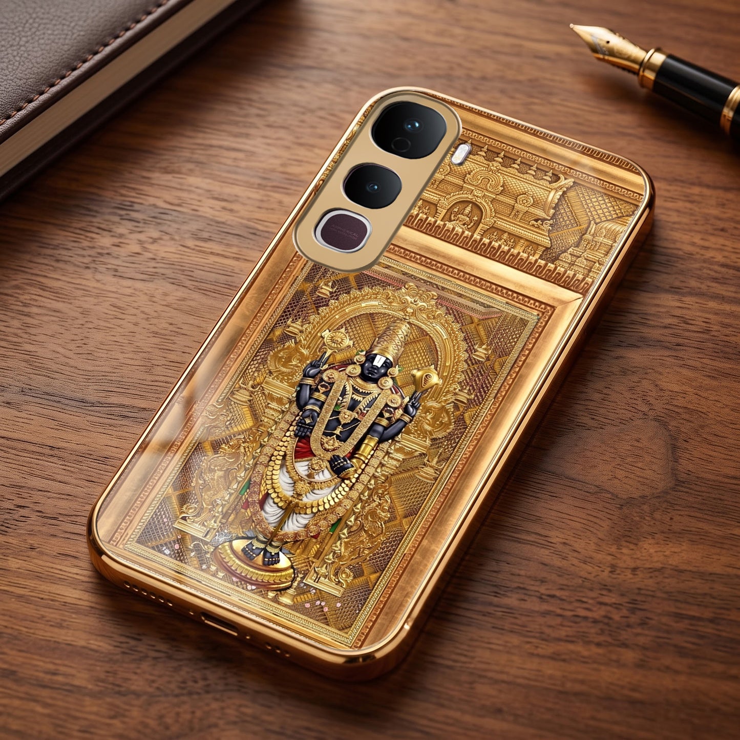 Vivo Y400 Pro 5G Premium Heritage Gold Electroplated Glass Phone Back Case
