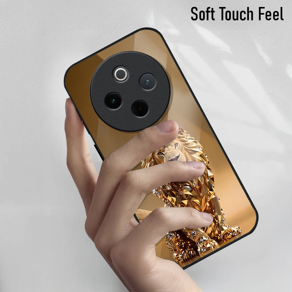 Vivo T4 5G Luxury Lion Acrylic Glass Back Case