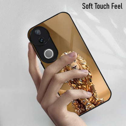 Vivo V50 5G Luxury Lion Acrylic Glass Back Case
