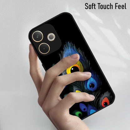 Oppo A5 Pro 5G Premium Peacock Feather Acrylic Glass Back Case