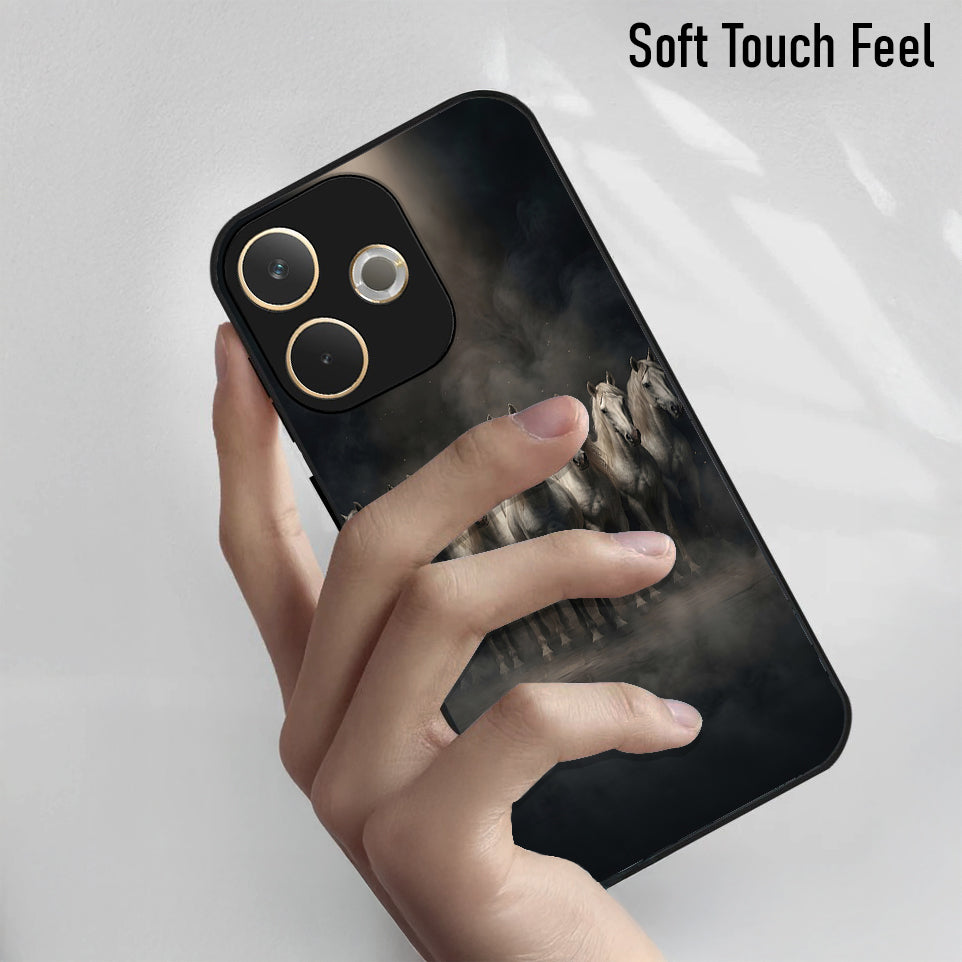 Oppo A5 Pro 5G Running Horses Acrylic Glass Back Case