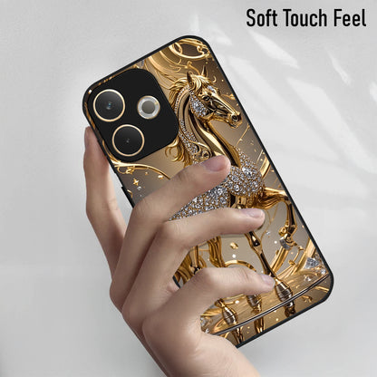 Oppo A5 Pro 5G Luxury Horse Texture Acrylic Glass Back Case