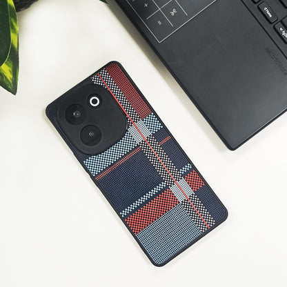 Vivo T3 Pro 5G Luxury Grid Pattern Glass Back Shockproof Case