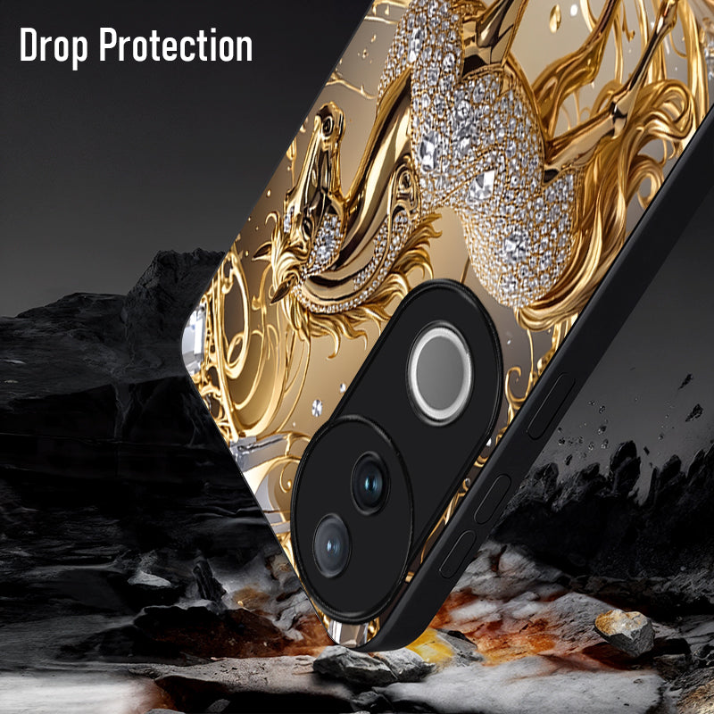 Vivo V50 5G Luxury Horse Texture Acrylic Glass Back Case