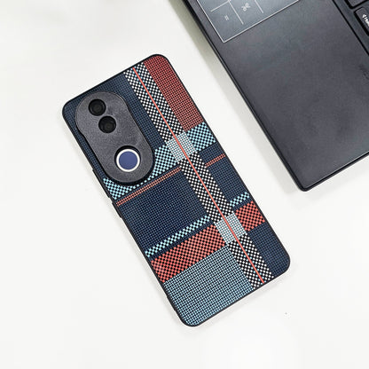 Vivo V50 5G Luxury Grid Pattern Glass Back Shockproof Case