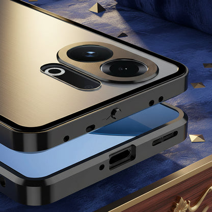 Vivo V60 5G Aluminium Metal Bumper Shield Transparent Back Case