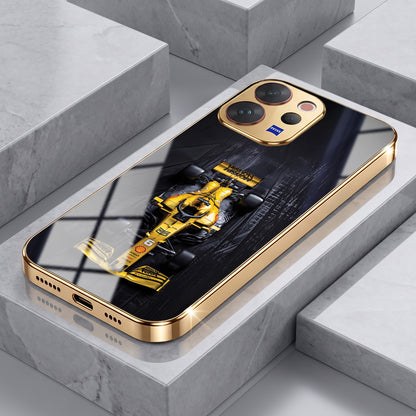 Vivo V70 5G F1 Racing Car Gold Electroplated Glass Phone Back Case