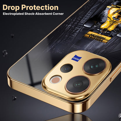 Vivo V70 5G F1 Racing Car Gold Electroplated Glass Phone Back Case
