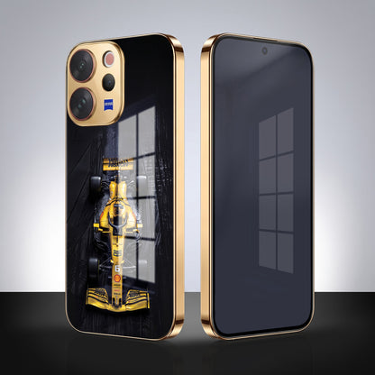 Vivo V70 5G F1 Racing Car Gold Electroplated Glass Phone Back Case