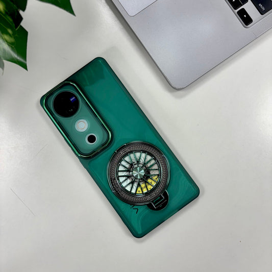 Vivo V40 Pro 5G Luxury Metal Camera Ring Protective Stress Buster Wheel 2.0 Back Cover