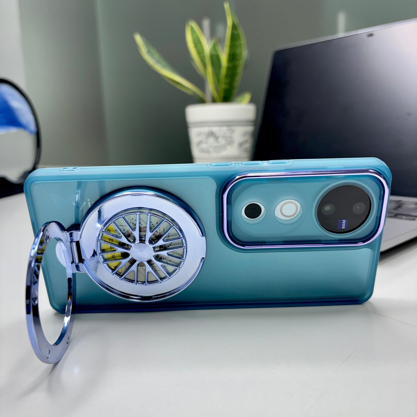 Vivo V40 Pro 5G Luxury Metal Camera Ring Protective Stress Buster Wheel 2.0 Back Cover