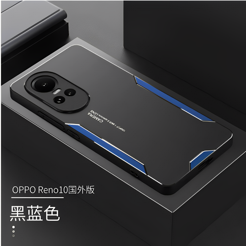 Oppo Reno 10 5G Luxury Aluminum Metal Frame Protective Blue Back Case
