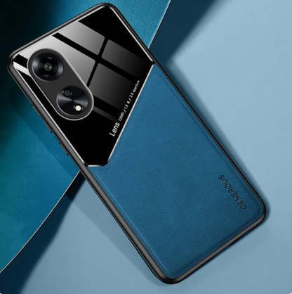 blue Oppo Reno 8T Leather Protective Case
