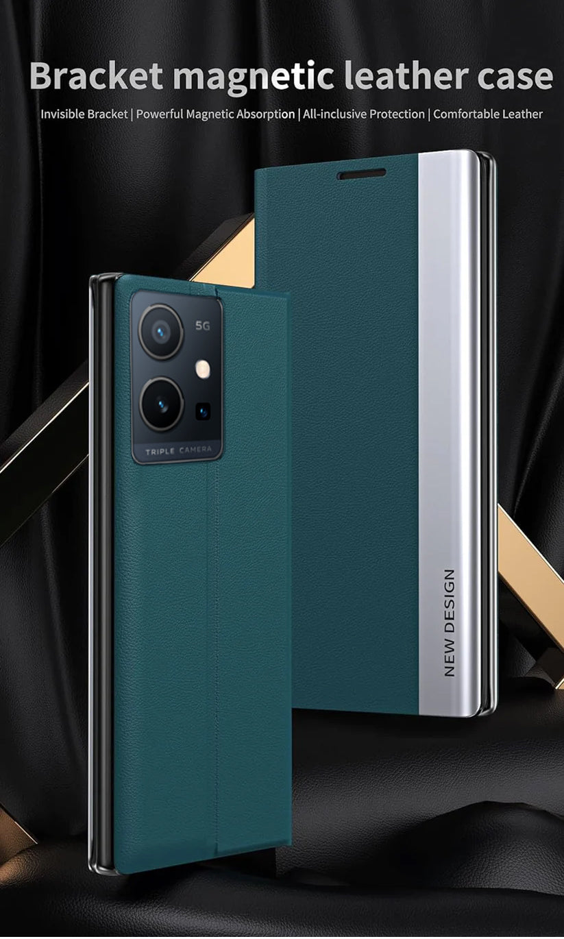 Bracket Magnetic Vivo Y75 5G Flip Leather Cover